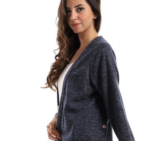 كارديجان كم طويل بفتحة جانبية