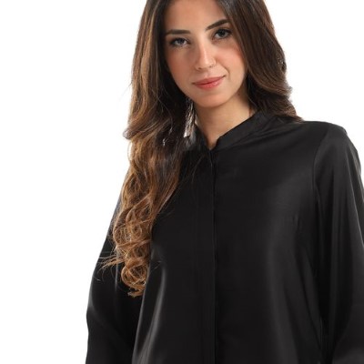 بلوزة ساتان حريمى بفتحة جانبية