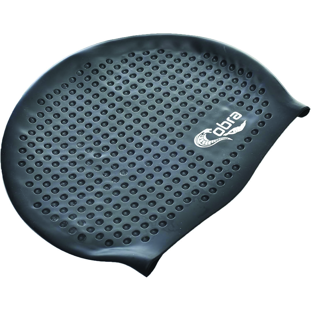 قبعة سباحة من السيليكون - أسود