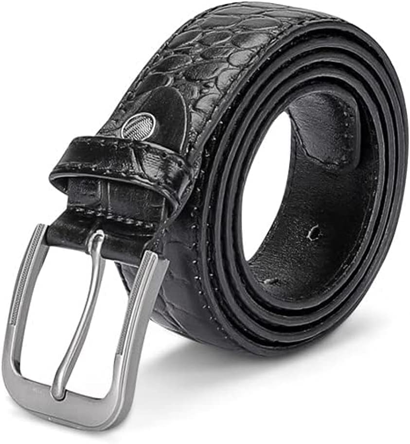 B12 حزام جلد طبيعي منقوش