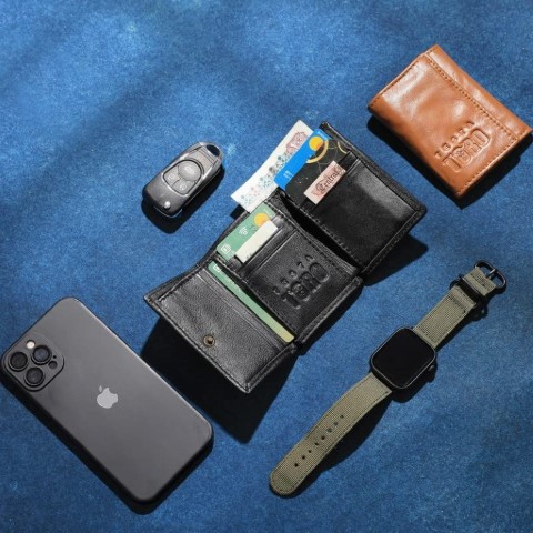 W12 محفظة جلد طبيعي - 9 جيب