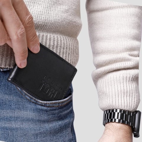 W7 محفظة كروت جلد طبيعي صغيرة