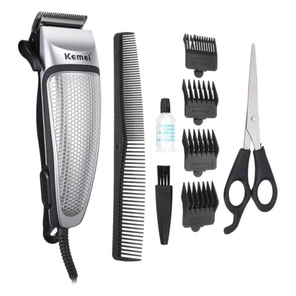 km-4639 ماكينة حلاقة الشعر كهربائية - أسود/فضي