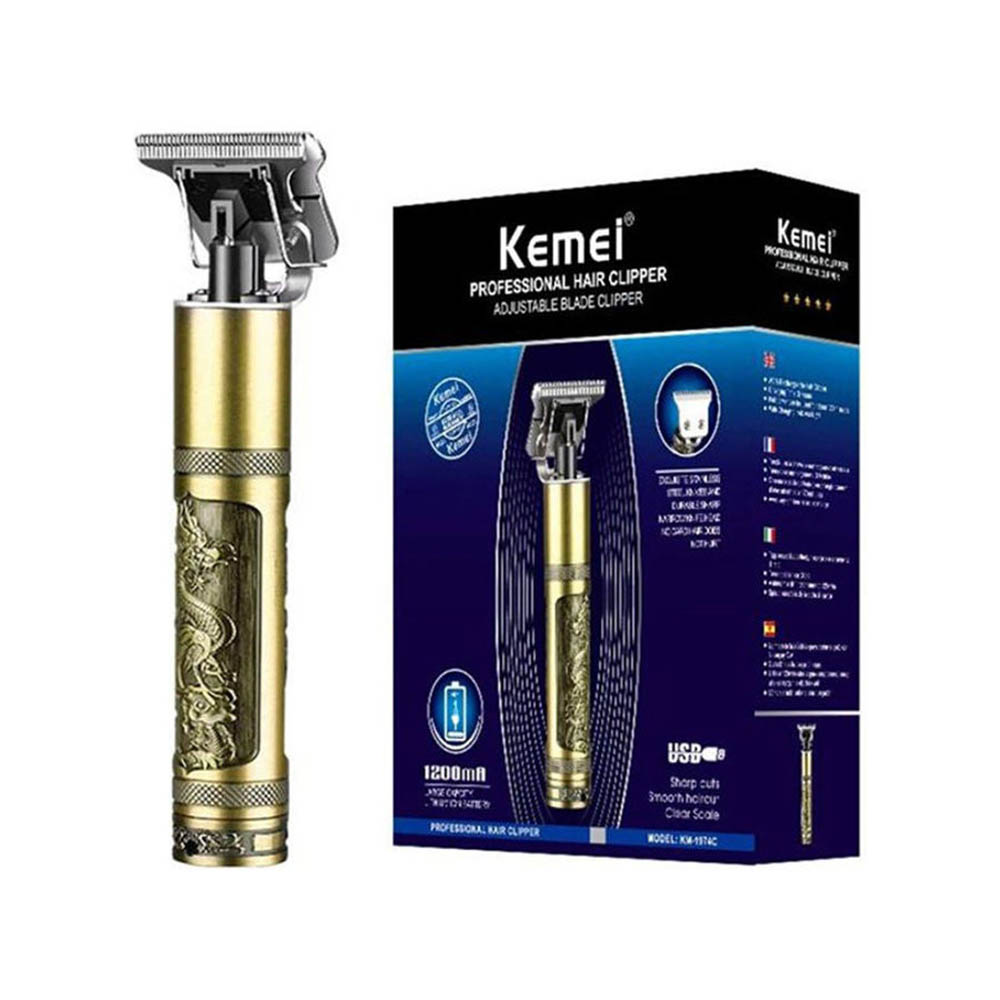 KM-1974C ماكينة حلاقة الشعر قابلة للشحن - ذهبي