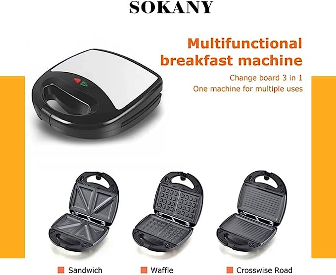 KJ-302 ماكينة صنع الساندويتشات الكهربائية 3 * 1 - 750 وات