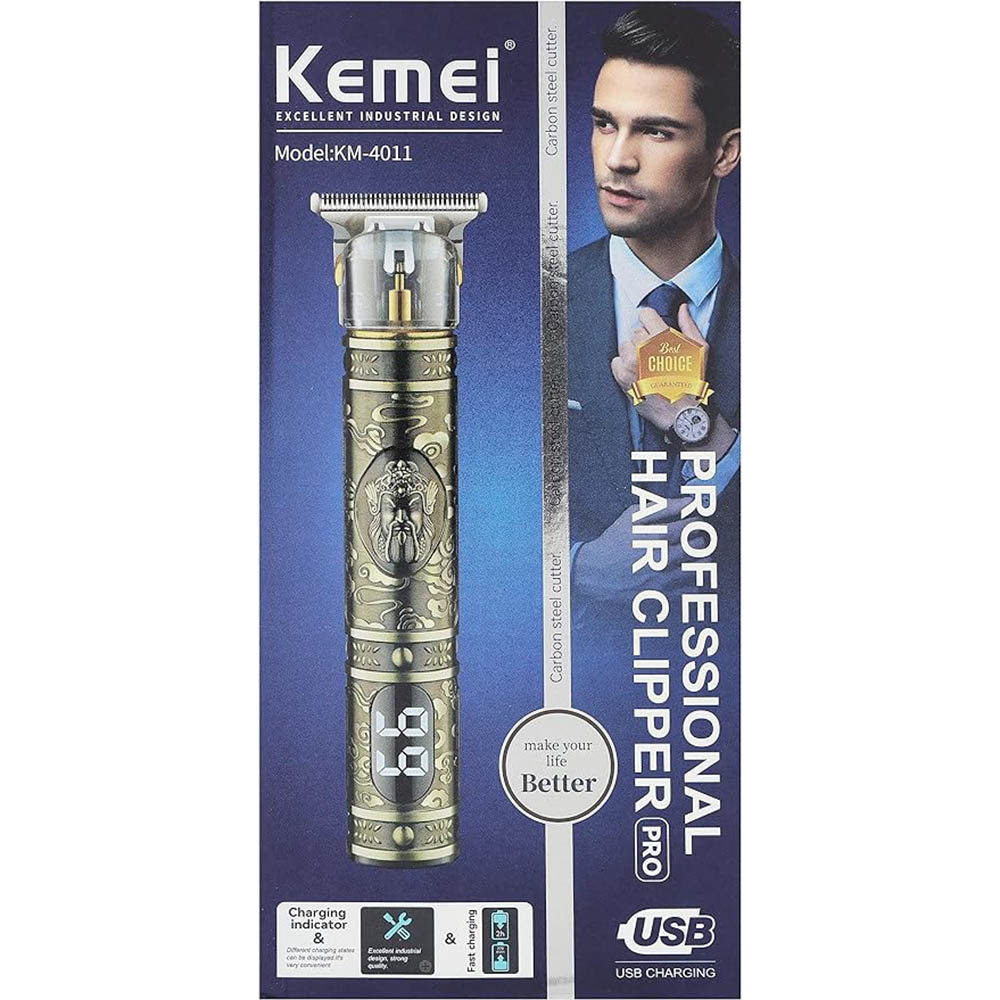 KM-4011 ماكينة حلاقة الشعر قابلة للشحن - ذهبي