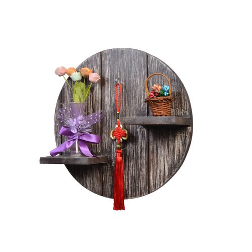 رف حائط خشبي- روستيك ديكور - بني