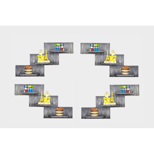 رف حائط من الخشب - ديكور - 4 قطع