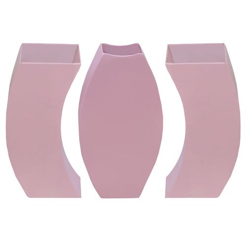 فازة خشب - مودرن - 35 سم - 3 قطع