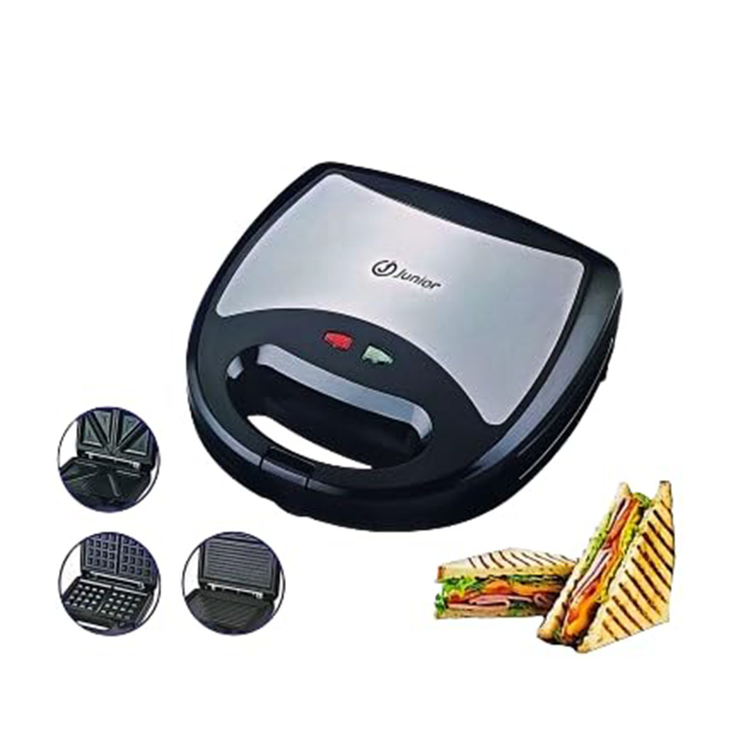ساندوتش ميكر 3*1 جونيور دائري - 750 وات - أسود
