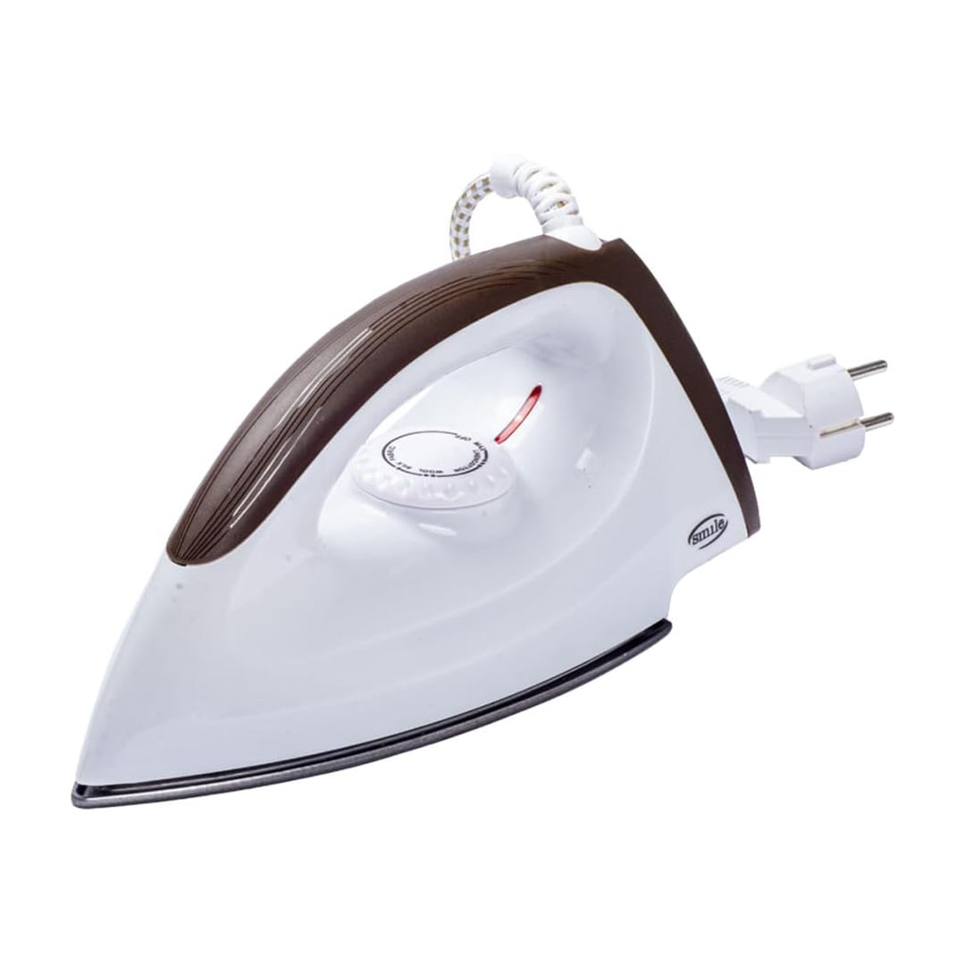 مكواة جافه من سمايل - 1000 وات - أبيض