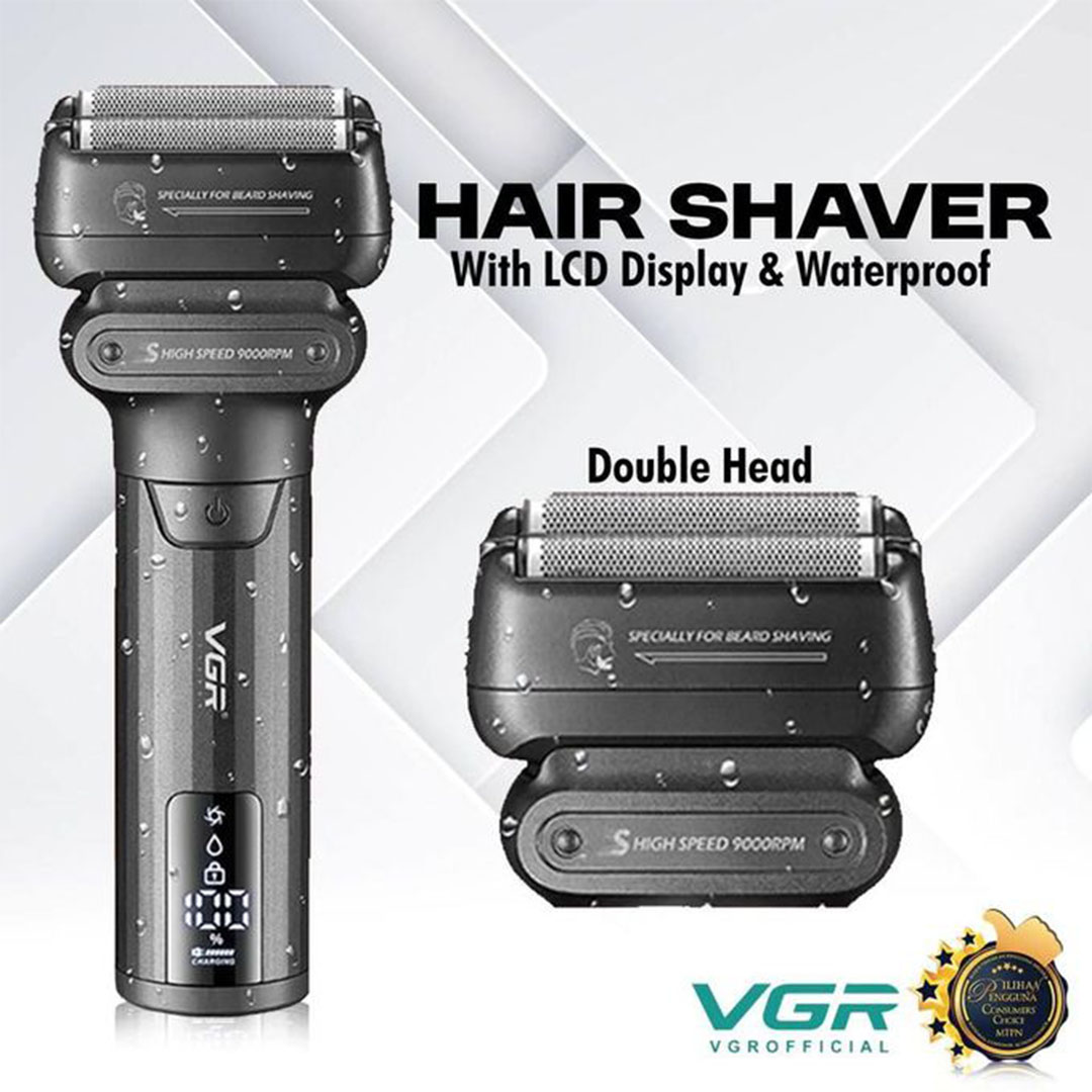 ماكينة حلاقة كهربائية من VGR - مقاومة للماء - أسود - VGR-368