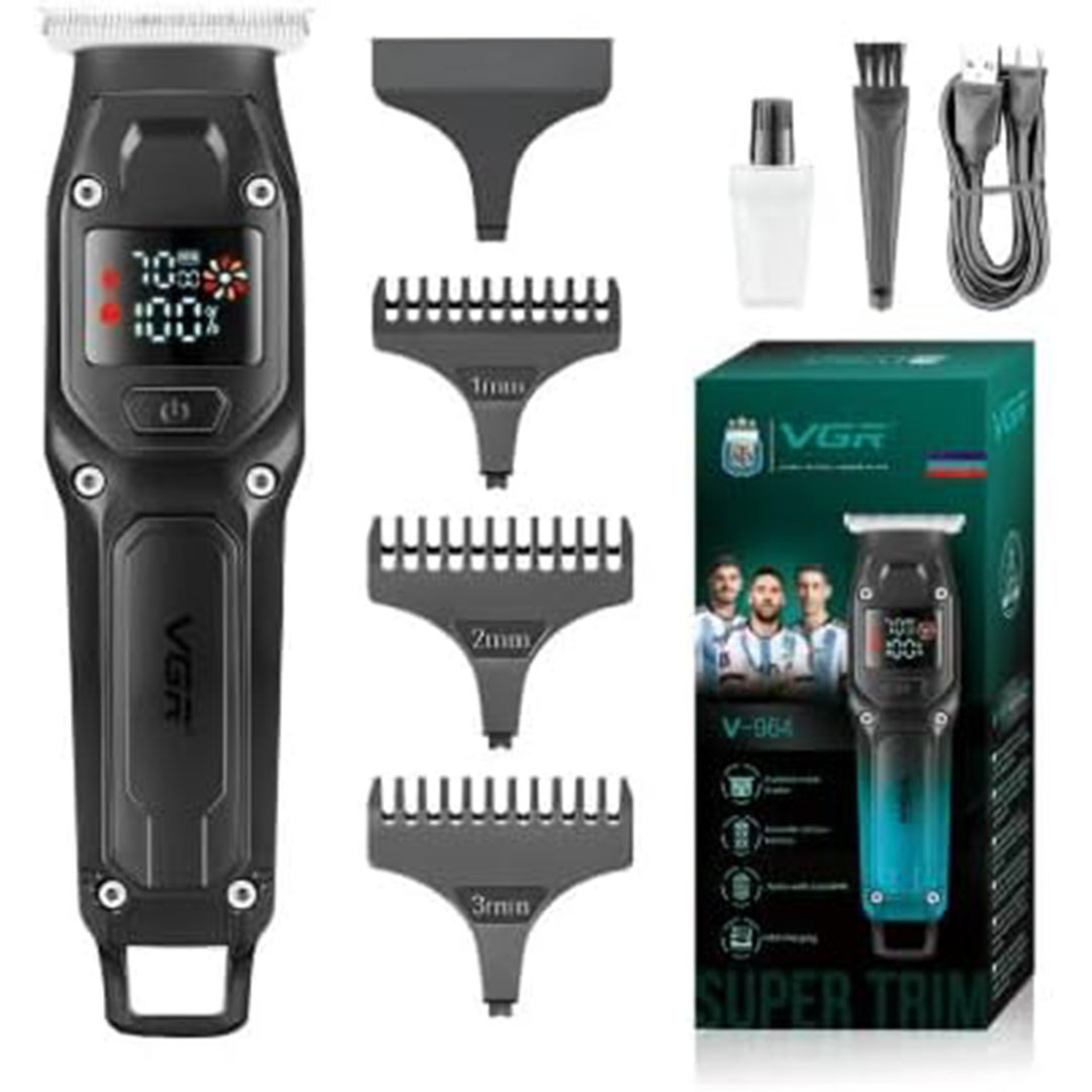 ماكينة حلاقة وتشذيب احترافية - أسود - V-964