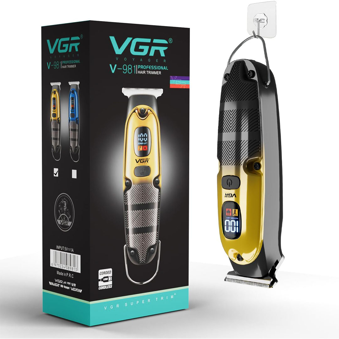 ماكينة حلاقة الشعر VGR القابله للشحن - ذهبي - V-981