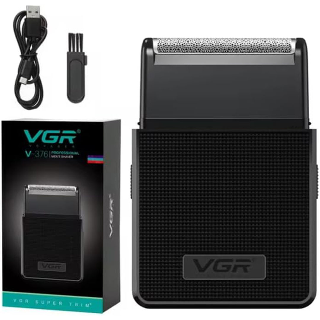 ماكينة حلاقة في جي أر قابلة للشحن للرجال - أسود - V-376