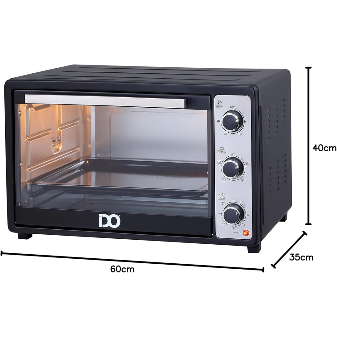 فرن كهربائي مع شواية من ايدو - 45 لتر - 1800 وات - أسود - TO45SG-BK