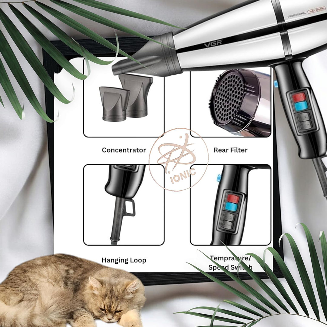 مجفف VGR الكهربائي للشعر - 2400 وات - V-466