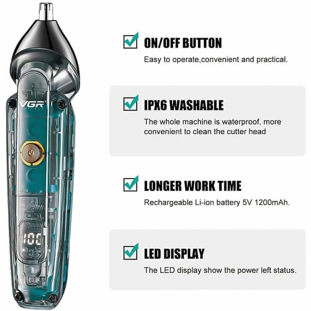 مجموعة ماكينة تشذيب الشعر والأنف - أزرق - V-949