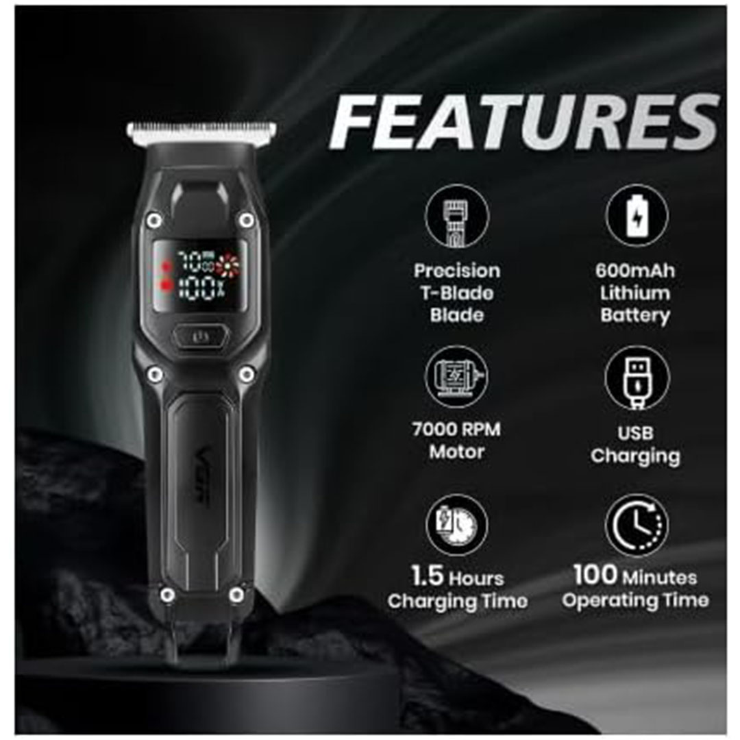 ماكينة حلاقة وتشذيب احترافية - أسود - V-964