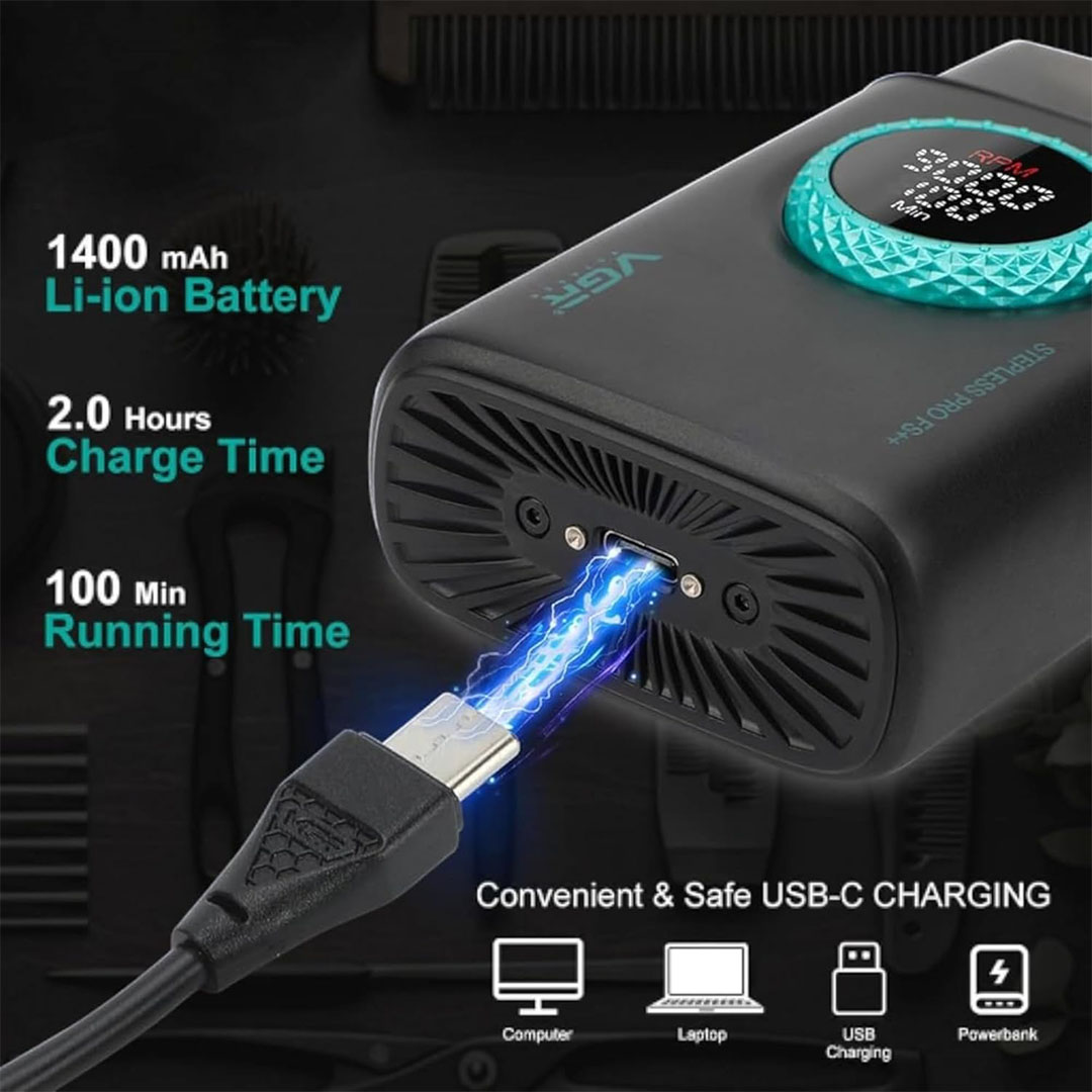 ماكينة حلاقة في جي أر قابلة للشحن للرجال - أسود - V-377