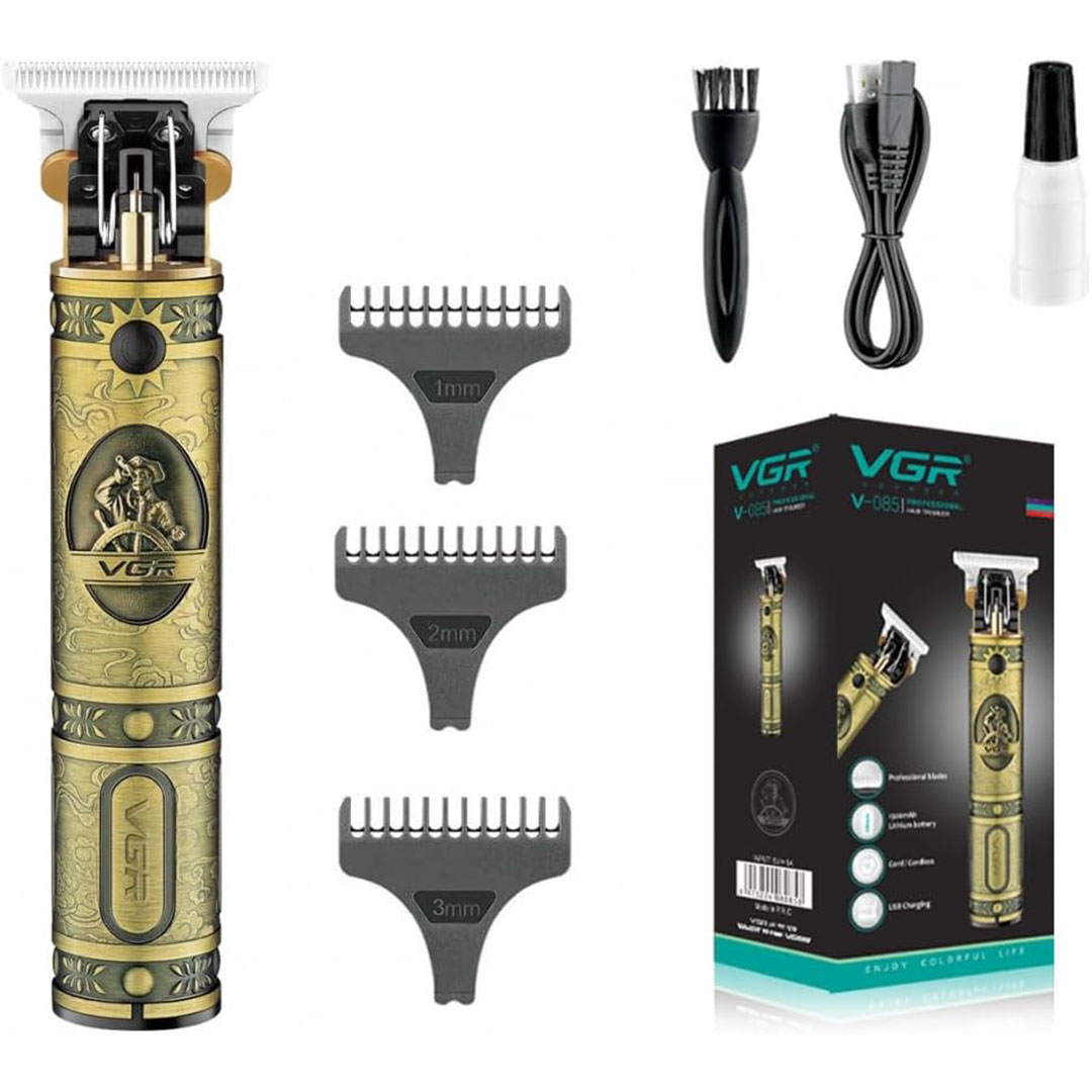 ماكينة حلاقة الشعر في جي أر القابلة للشحن للرجال - ذهبي - V-083