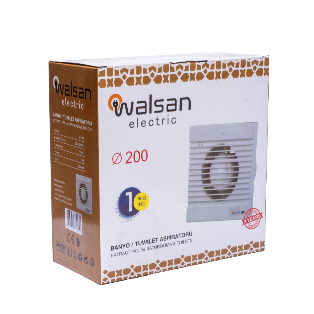 شفاط هواء ولسان - 8 بوصة - أبيض