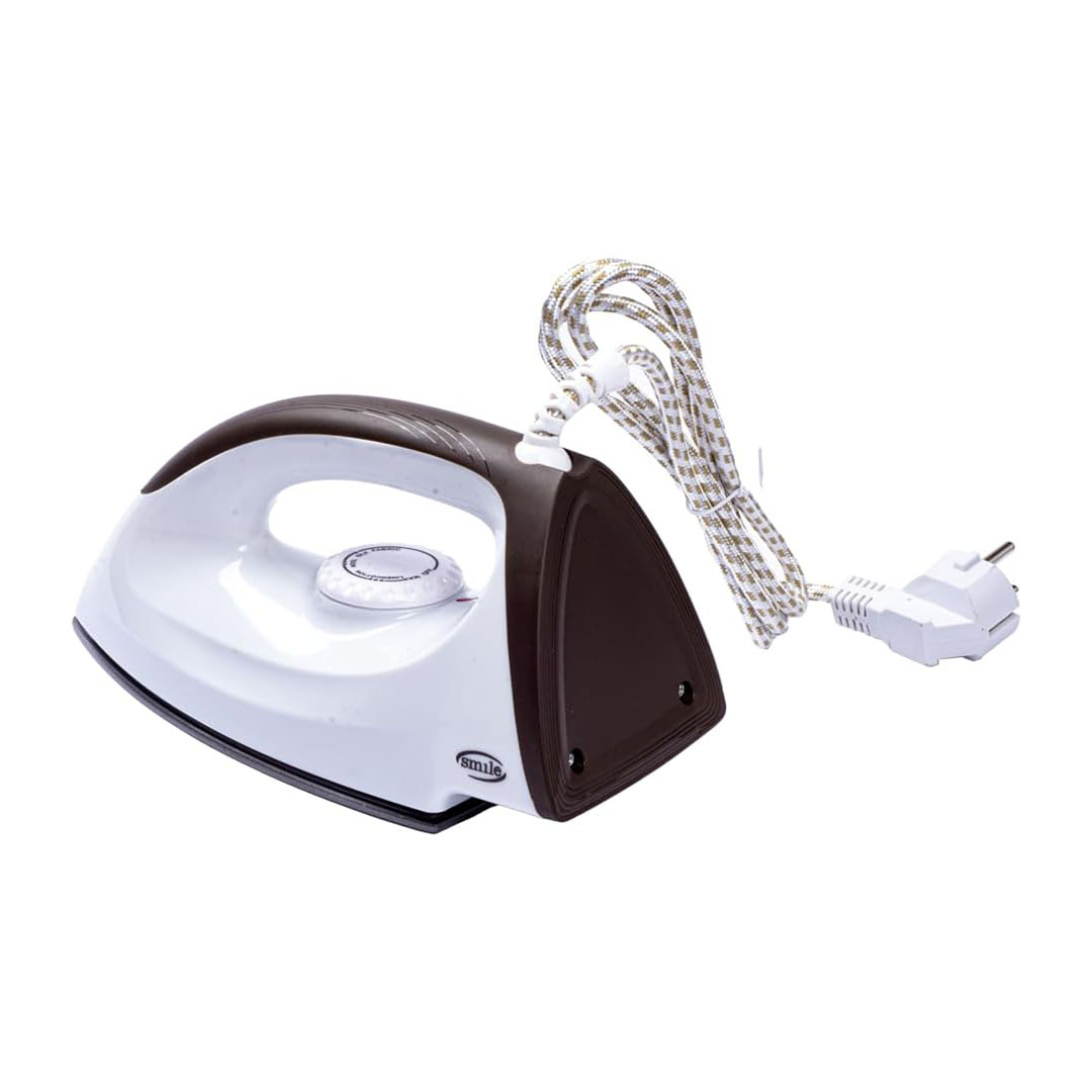 مكواة جافه من سمايل - 1000 وات - أبيض