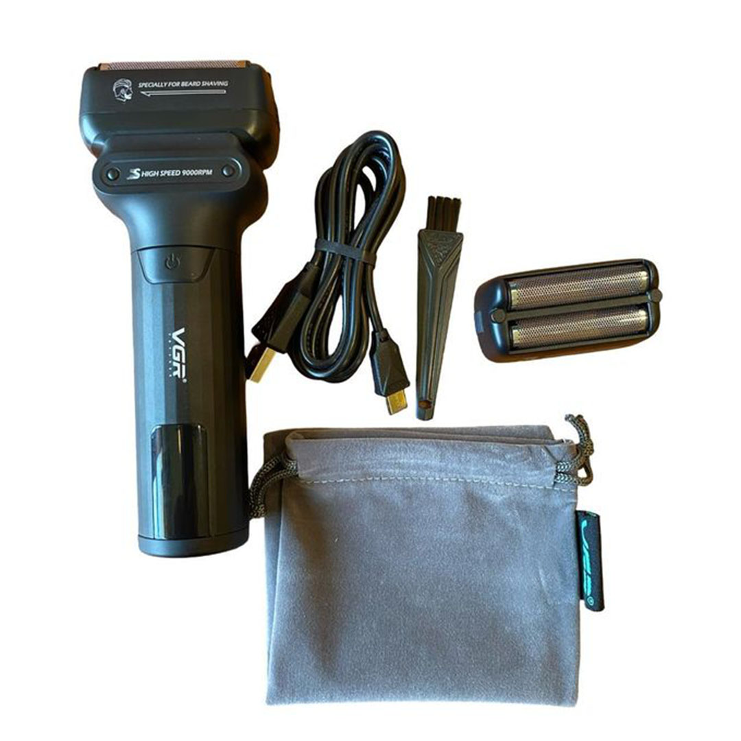 ماكينة حلاقة كهربائية من VGR - مقاومة للماء - أسود - VGR-368