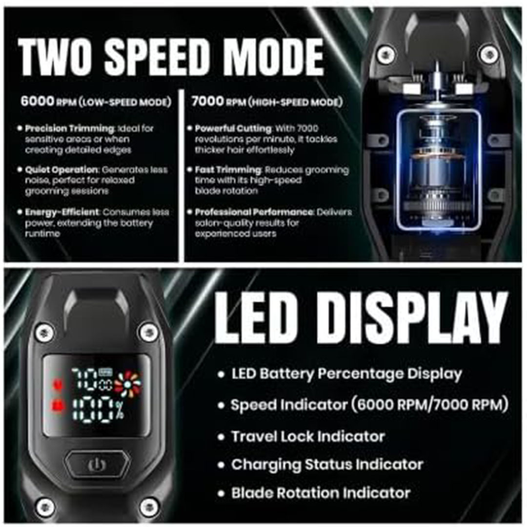 ماكينة حلاقة وتشذيب احترافية - أسود - V-964