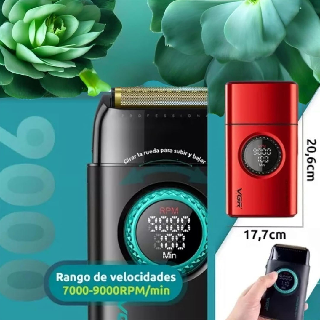 ماكينة حلاقة في جي أر قابلة للشحن للرجال - أسود - V-377