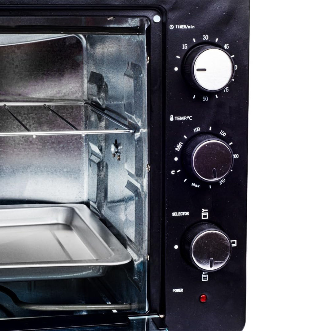 فرن كهربائي مع شوايه وصينيه من فرست - 2000 وات - 50 لتر - أسود