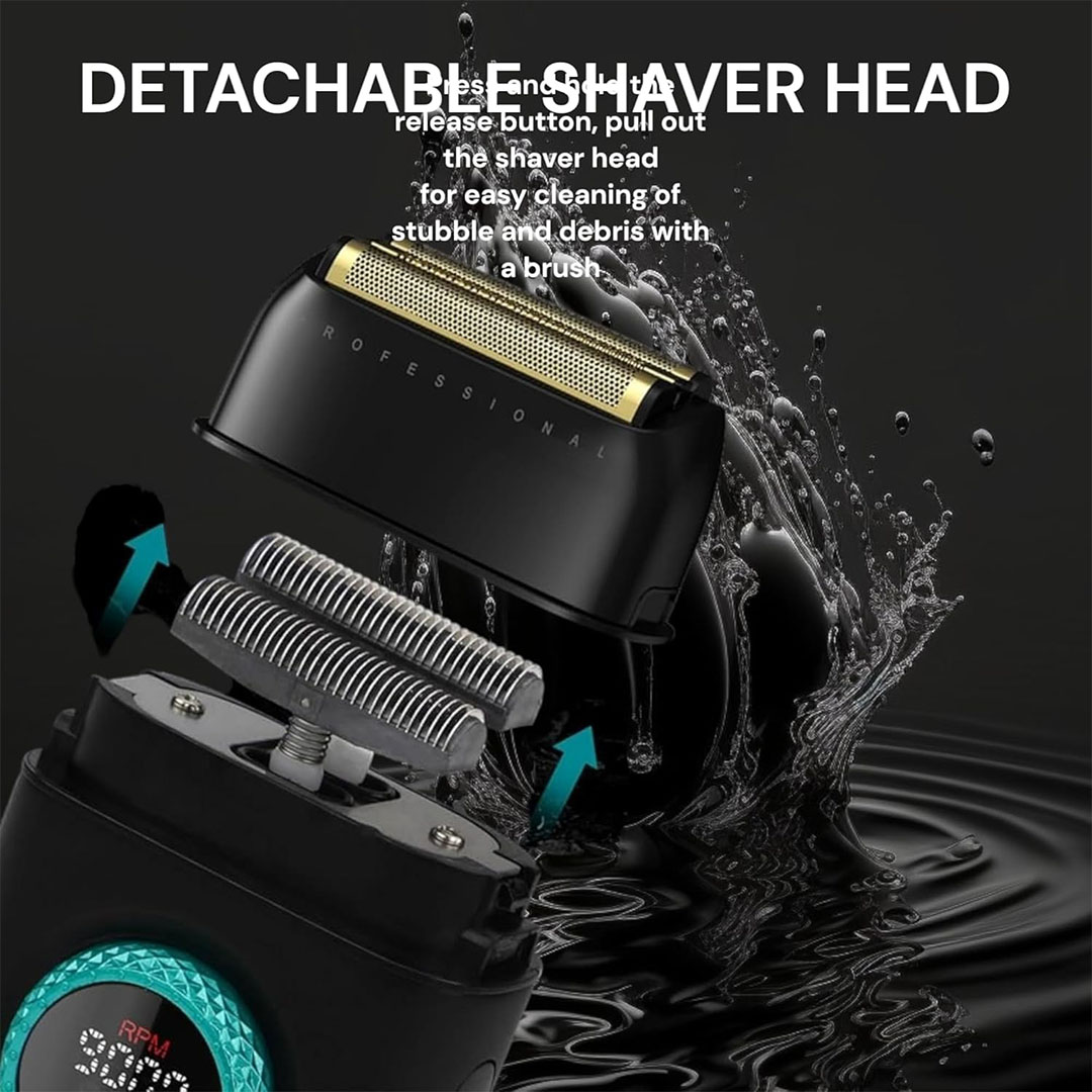 ماكينة حلاقة في جي أر قابلة للشحن للرجال - أسود - V-377