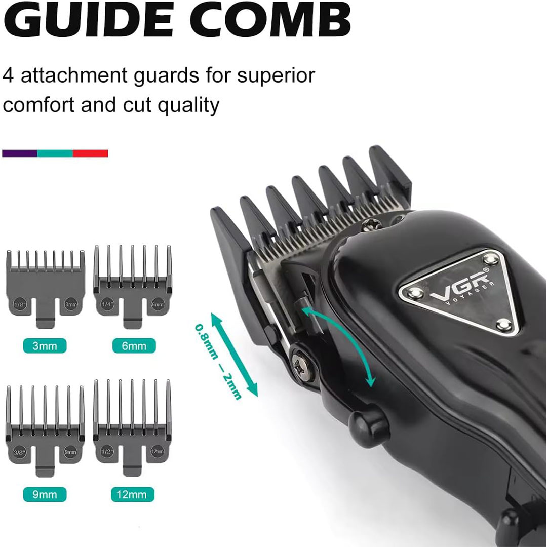 ماكينة حلاقة الشعر فيجي أر القابلة للشحن للرجال - أسود - V-051