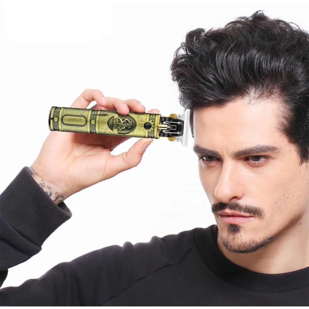 ماكينة حلاقة الشعر في جي أر القابلة للشحن للرجال - ذهبي - V-083