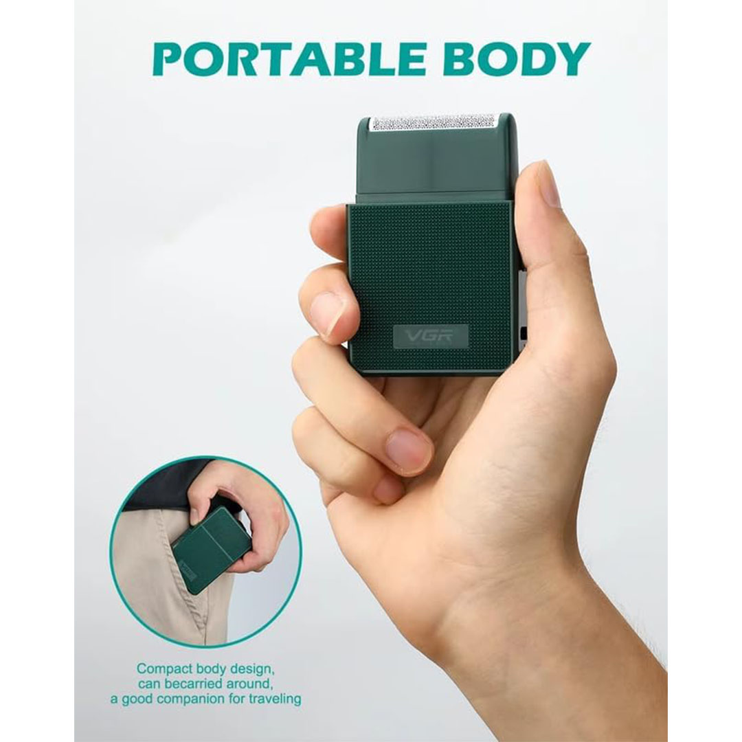 ماكينة حلاقة في جي أر قابلة للشحن للرجال - أسود - V-376