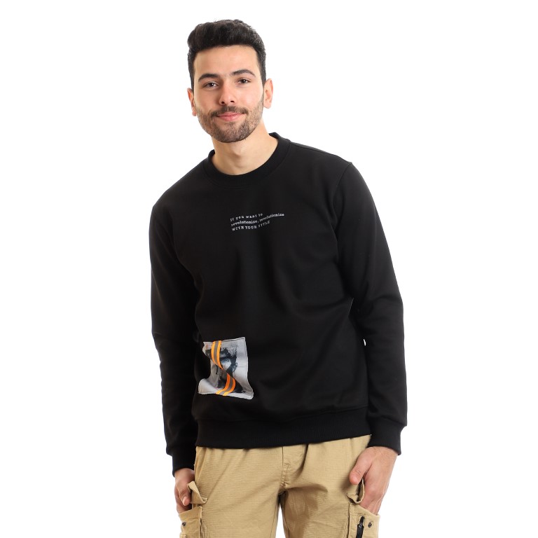 126 - سويت شيرت مبطن برقبة مستديرة