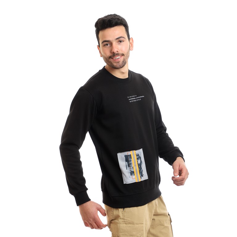 126 - سويت شيرت مبطن برقبة مستديرة