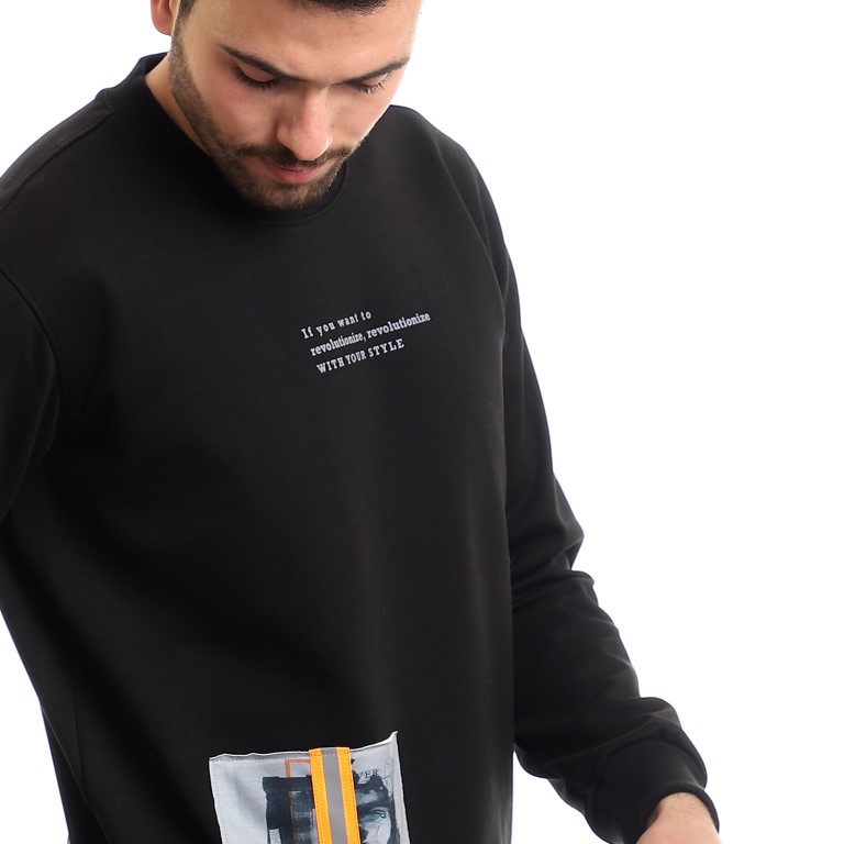 126 - سويت شيرت مبطن برقبة مستديرة