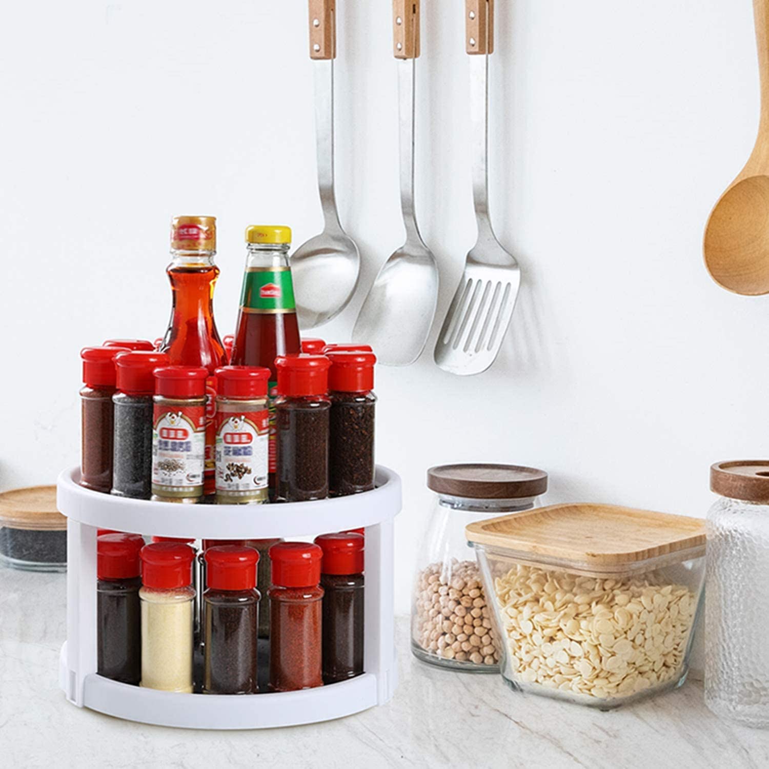 منظم خزانة مطبخ دوار - 30سم