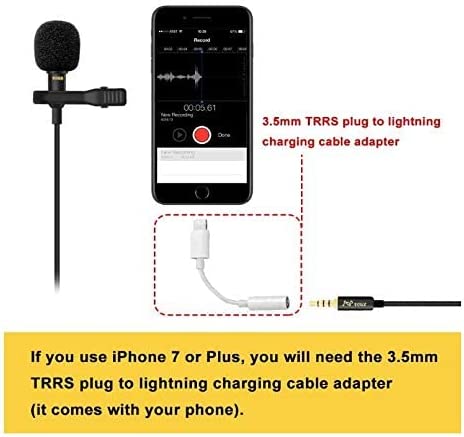 ميكروفون صغير احترافي - 2 متر - اسود