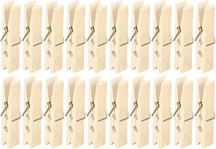 طقم مشابك غسيل خشبية