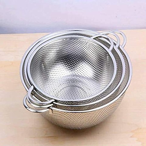 مصفاة الطعام ستانليس ستيل - 3 قطع
