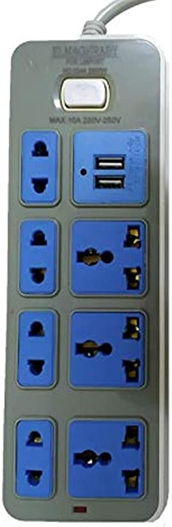 مشترك كهرباء - 7 منافذ مع منفذ USB