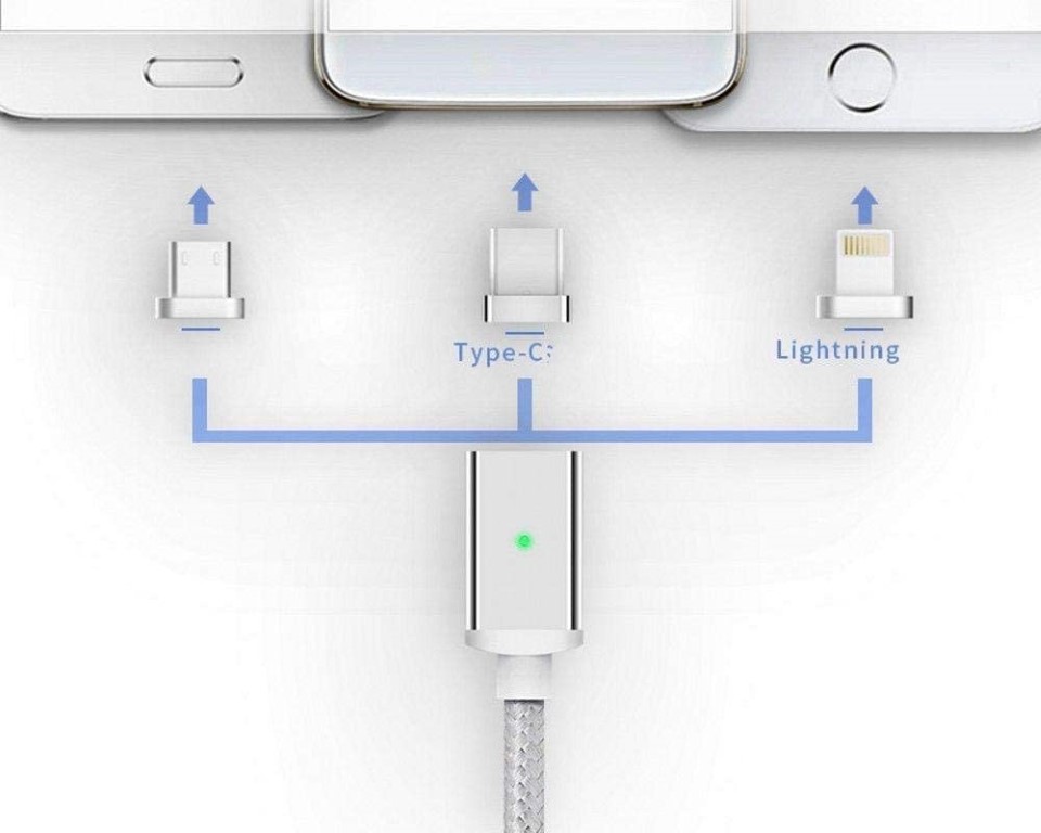 كابل شحن سريع مغناطيسي 3 بمنفذ 3في1