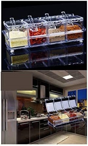 طقم توابل اكريليك - 4 قطع