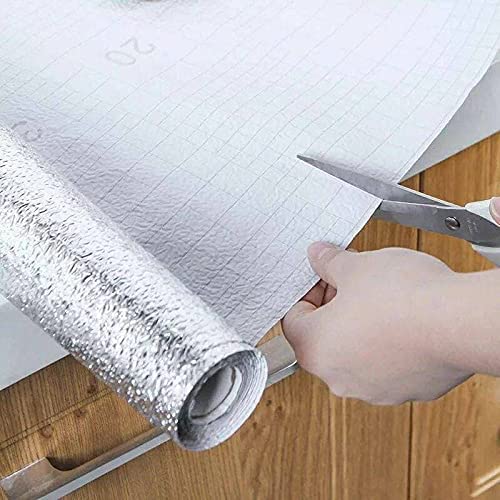 رول ستيكر مطبخ ضد المياه - 5 متر - فضي