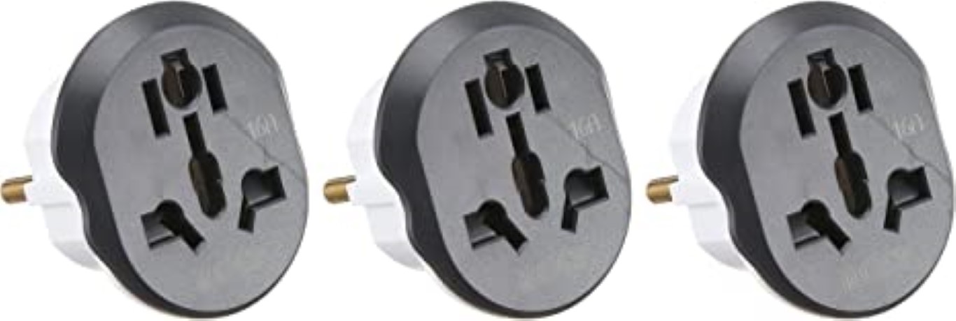 محول من فيشة ثلاثية الى ثنائية - 16 امبير - 3 قطع