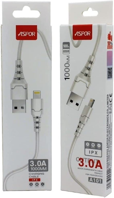 كابل أيفون - 3 أمبير - 1 متر - أبيض