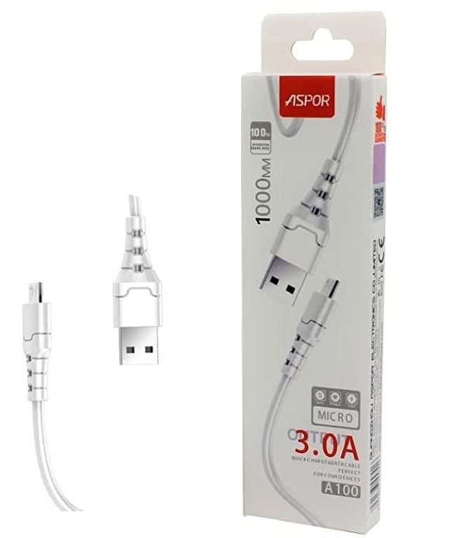 كابل مايكرو - 3 أمبير - 1 متر - أبيض