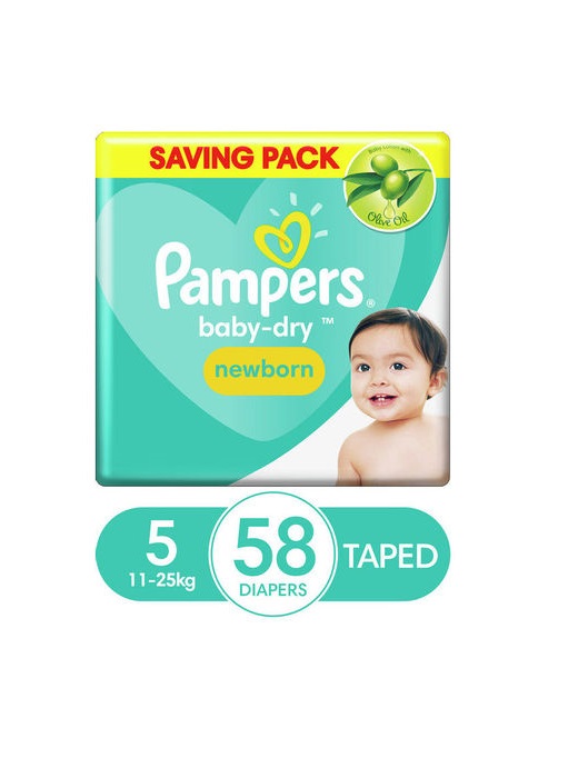 بامبرز حفاضات جامبو جونيور - مقاس 5 - 58 حفاضة